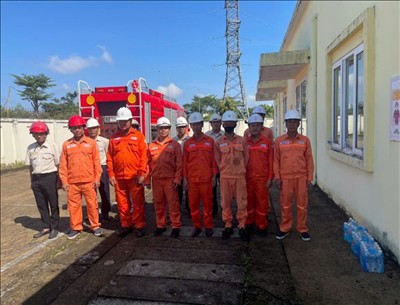 Thực tập phương án chữa cháy và cứu nạn, cứu hộ Nhà máy điện mặt trời Sê San 4 năm 2026