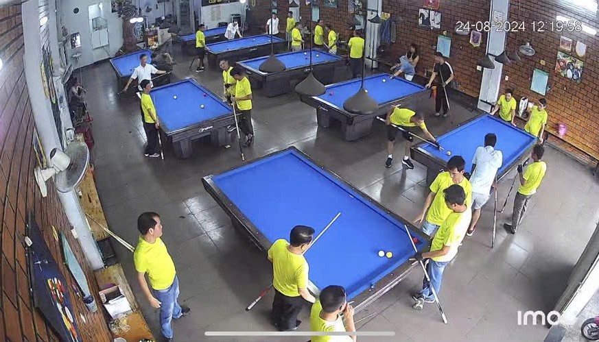 A group of people playing poolDescription automatically generated